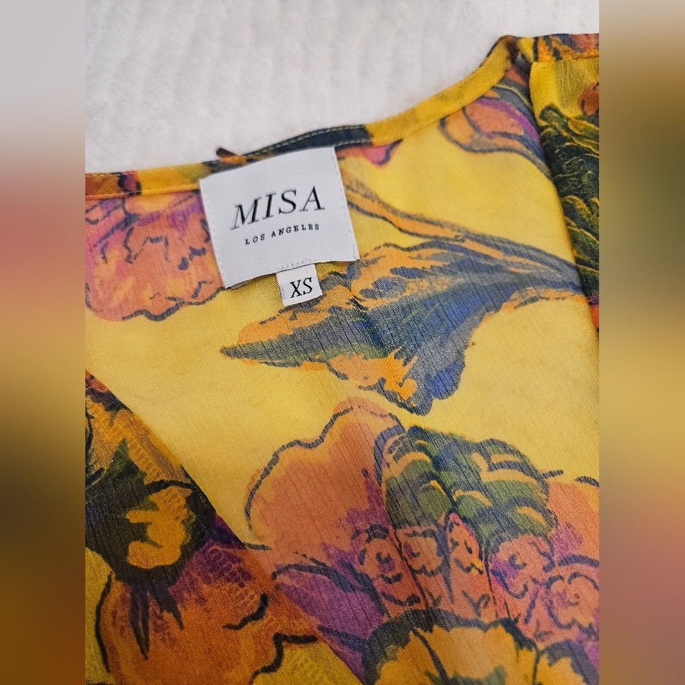 Misa Los Angeles Kaia Chiffon Floral Mini Dress Size XS - Picture 14 of 15